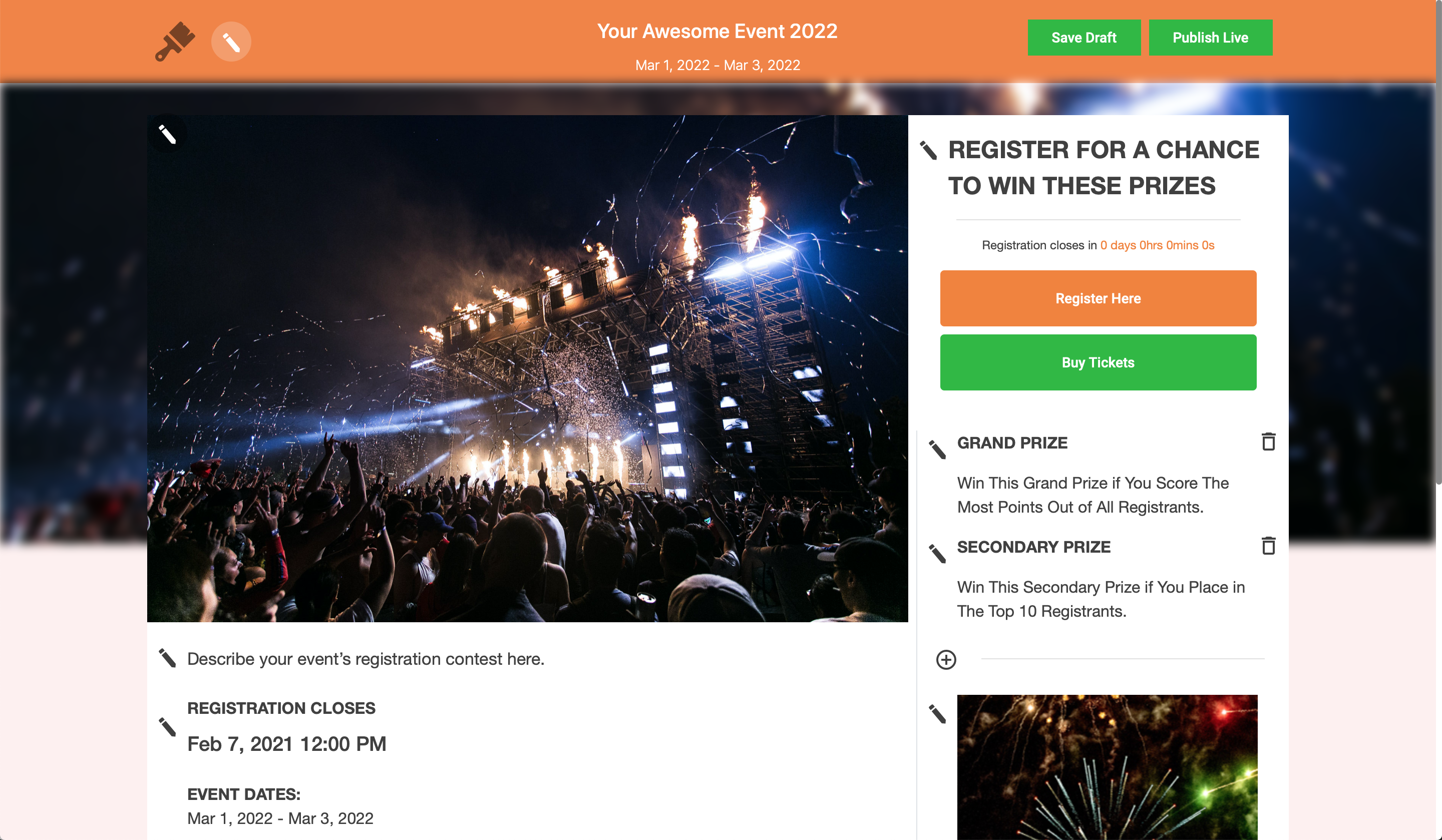 Registration Contest Page