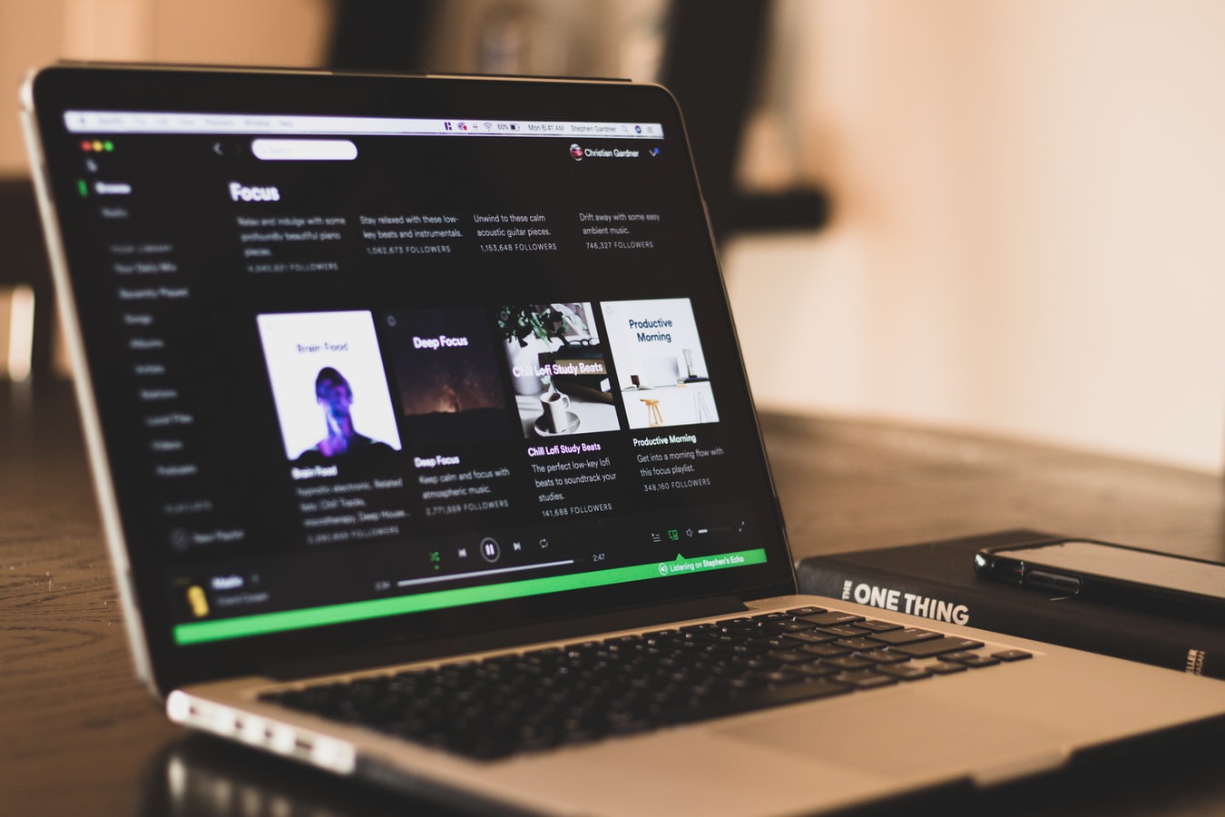 Spotify laptop